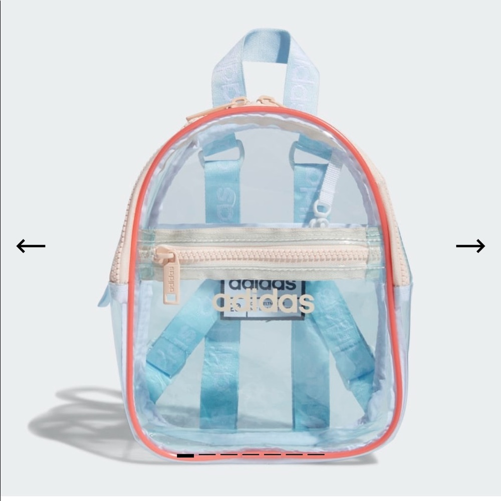 ❌SOLD OUT❌BRAND NEW CLEAR MINI ADIDAS BACKPACK - Picture 1 of 7
